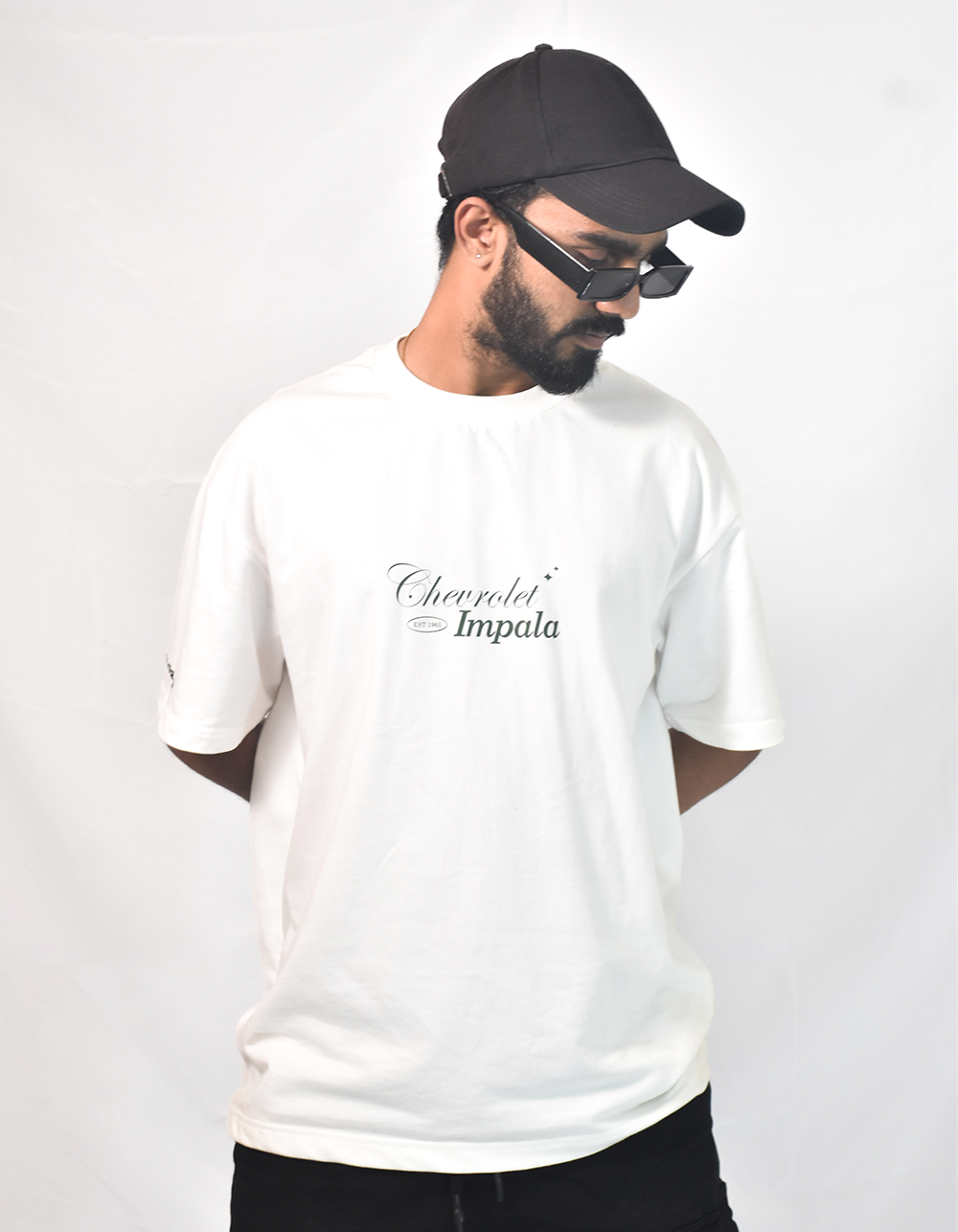 Chevrolet Impala White Oversized T-shirt