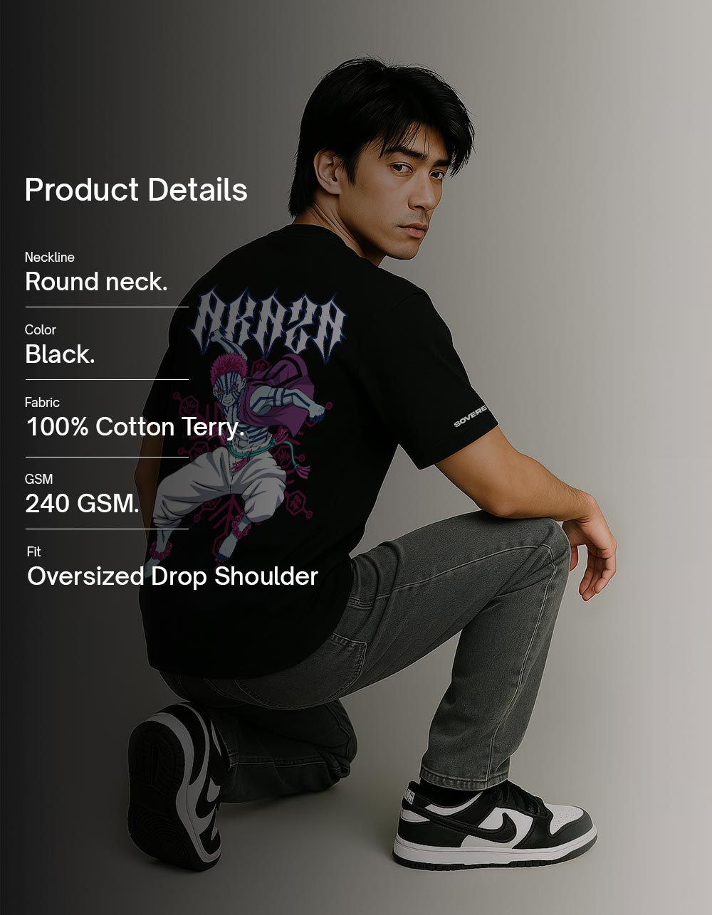 Akaza Black Oversized T-shirt