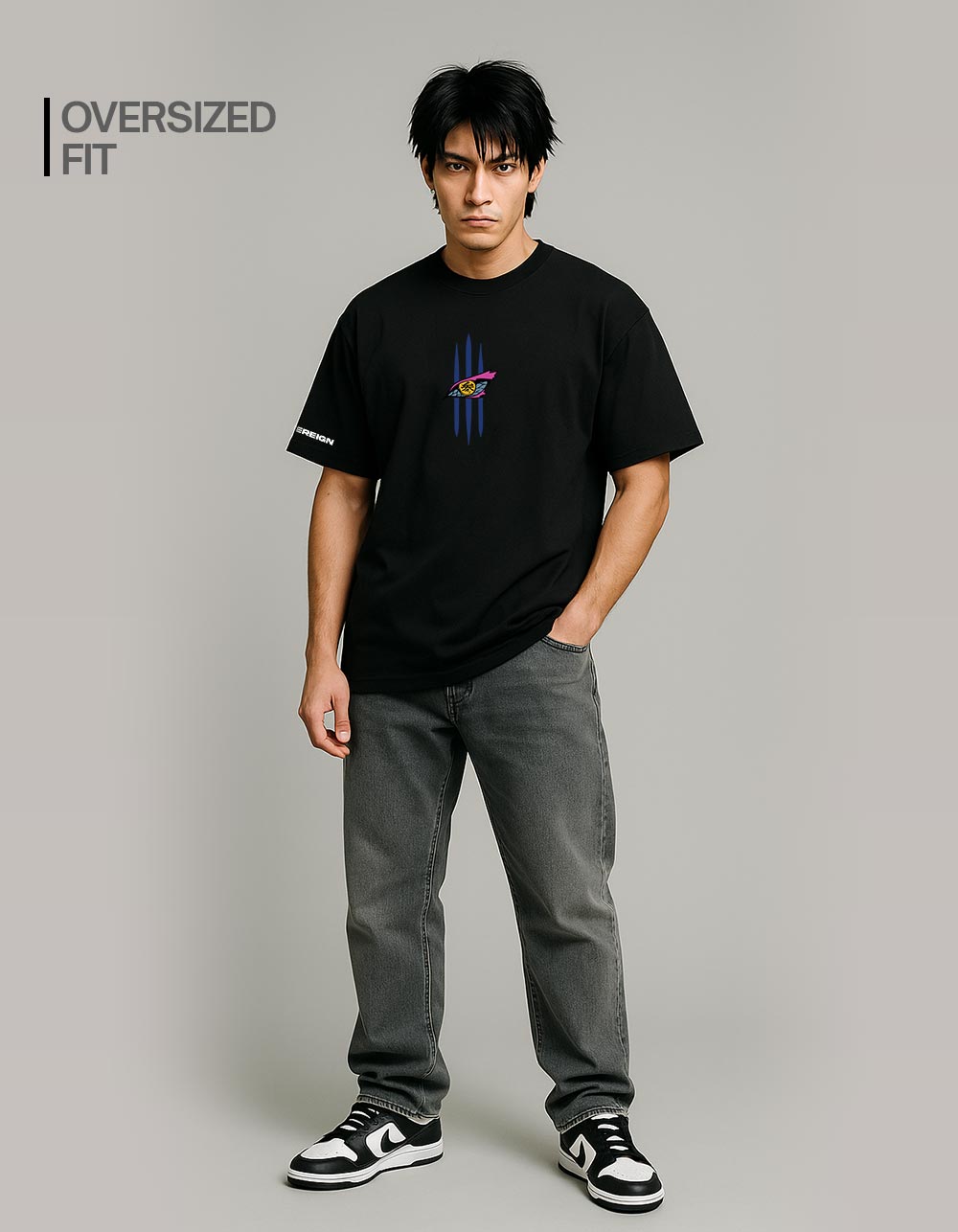 Akaza Black Oversized T-shirt
