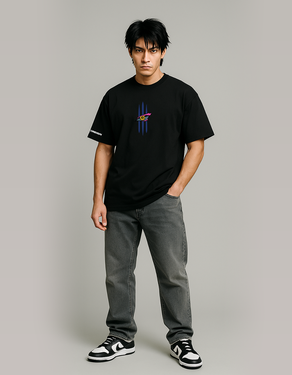 Akaza Black Oversized T-shirt