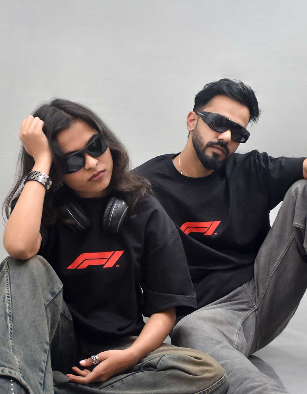 F1 Checo Perez Black Oversized T-shirt