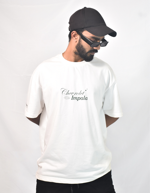 Chevrolet Impala White Oversized T-shirt
