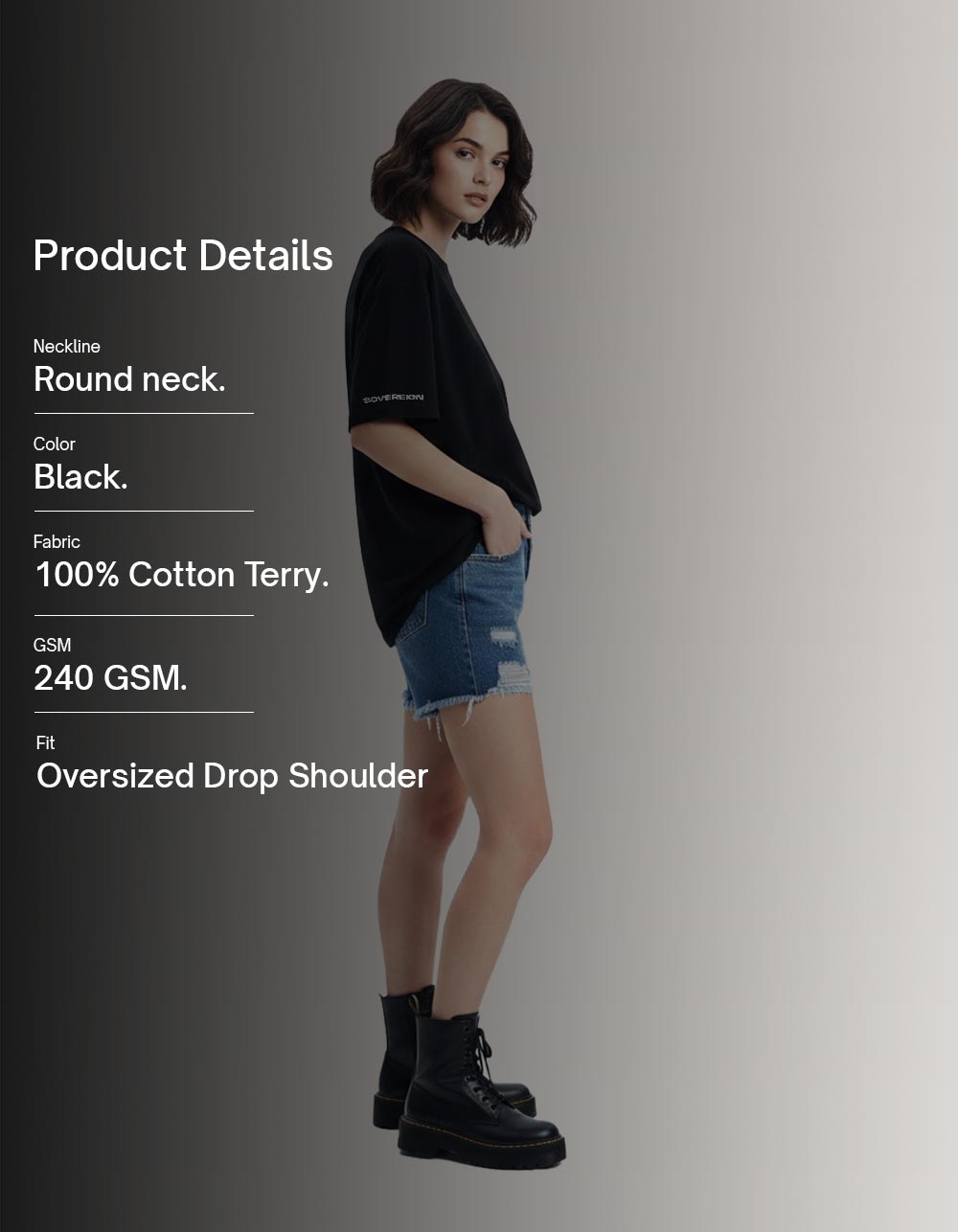 Complete Redflag Black Oversized T-shirt