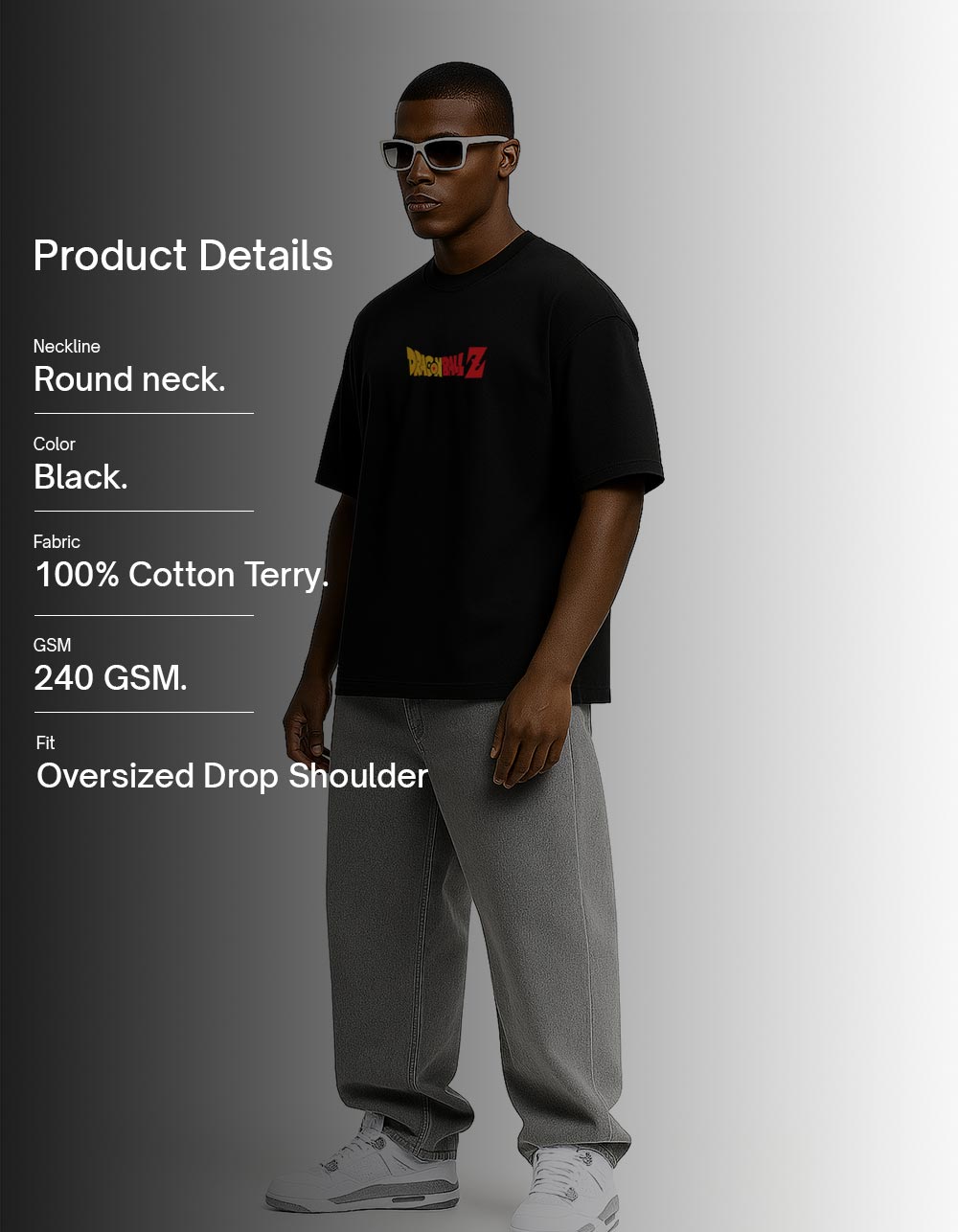 Dragon Ball Z Black Oversized T-shirt