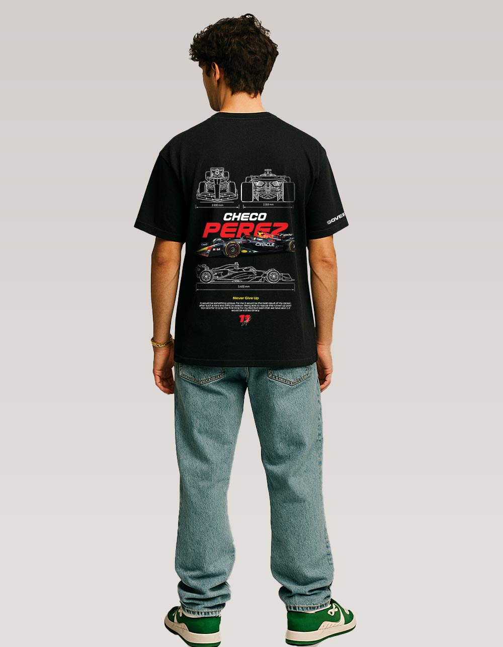 F1 Checo Perez Black Oversized T-shirt