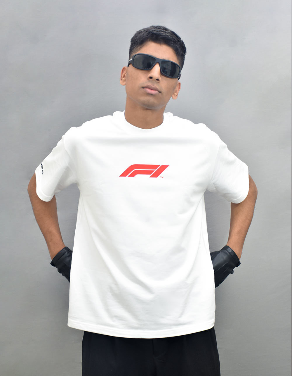 F1 Checo Perez White Oversized T-shirt