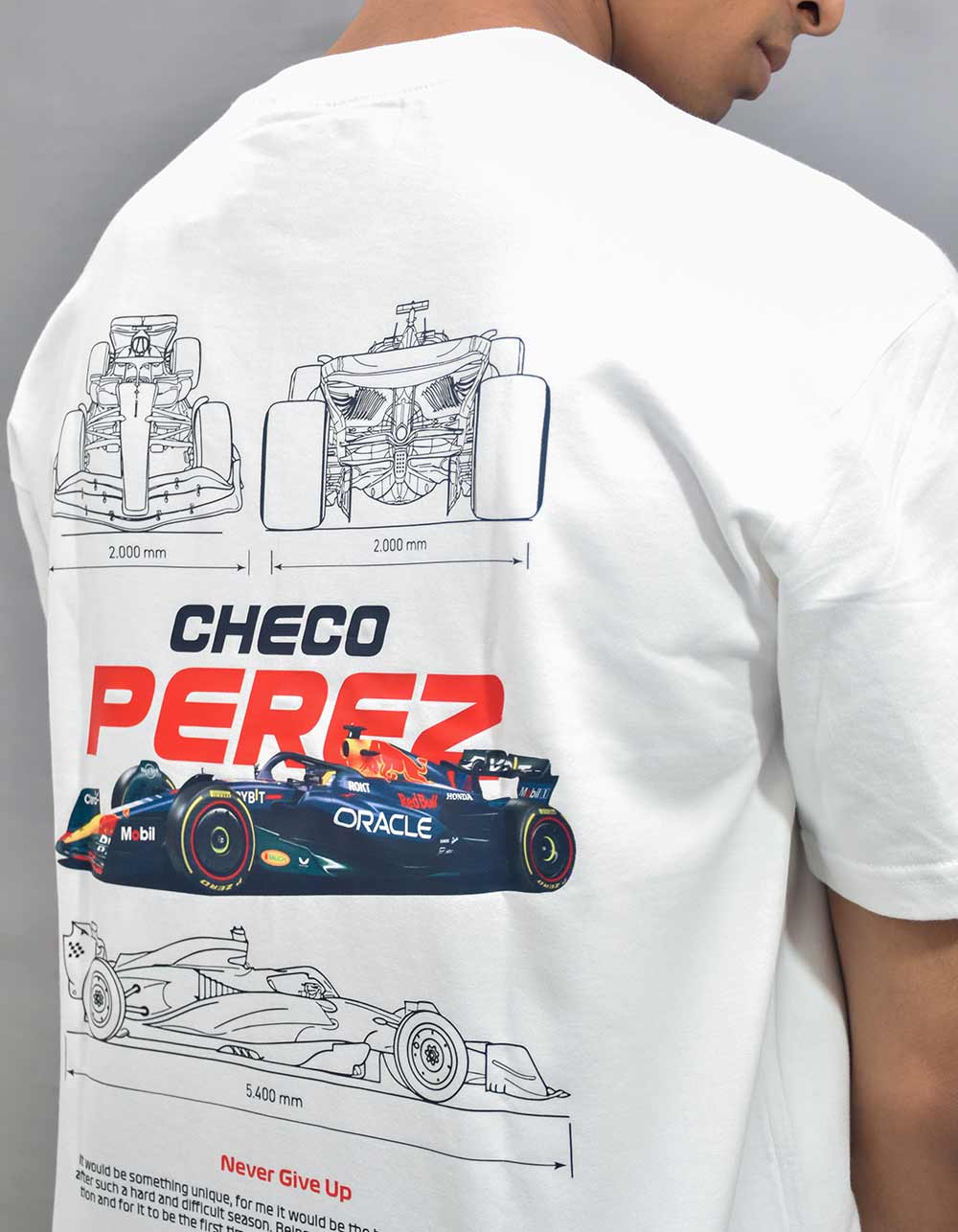 F1 Checo Perez White Oversized T-shirt