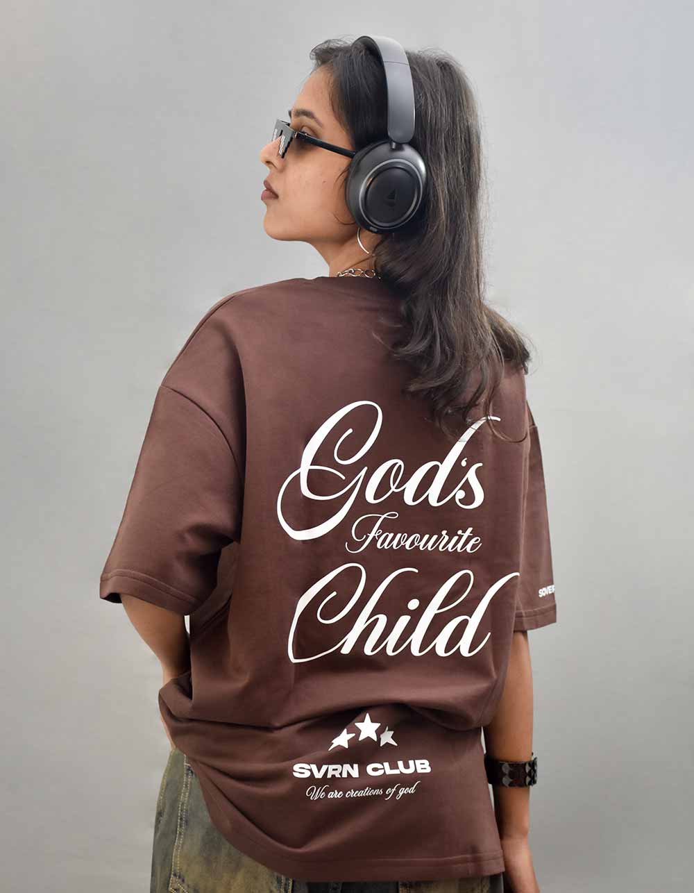 God's Favorite Child Brown Oversized T-shirt