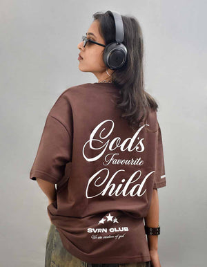 God's Favorite Child Brown Oversized T-shirt