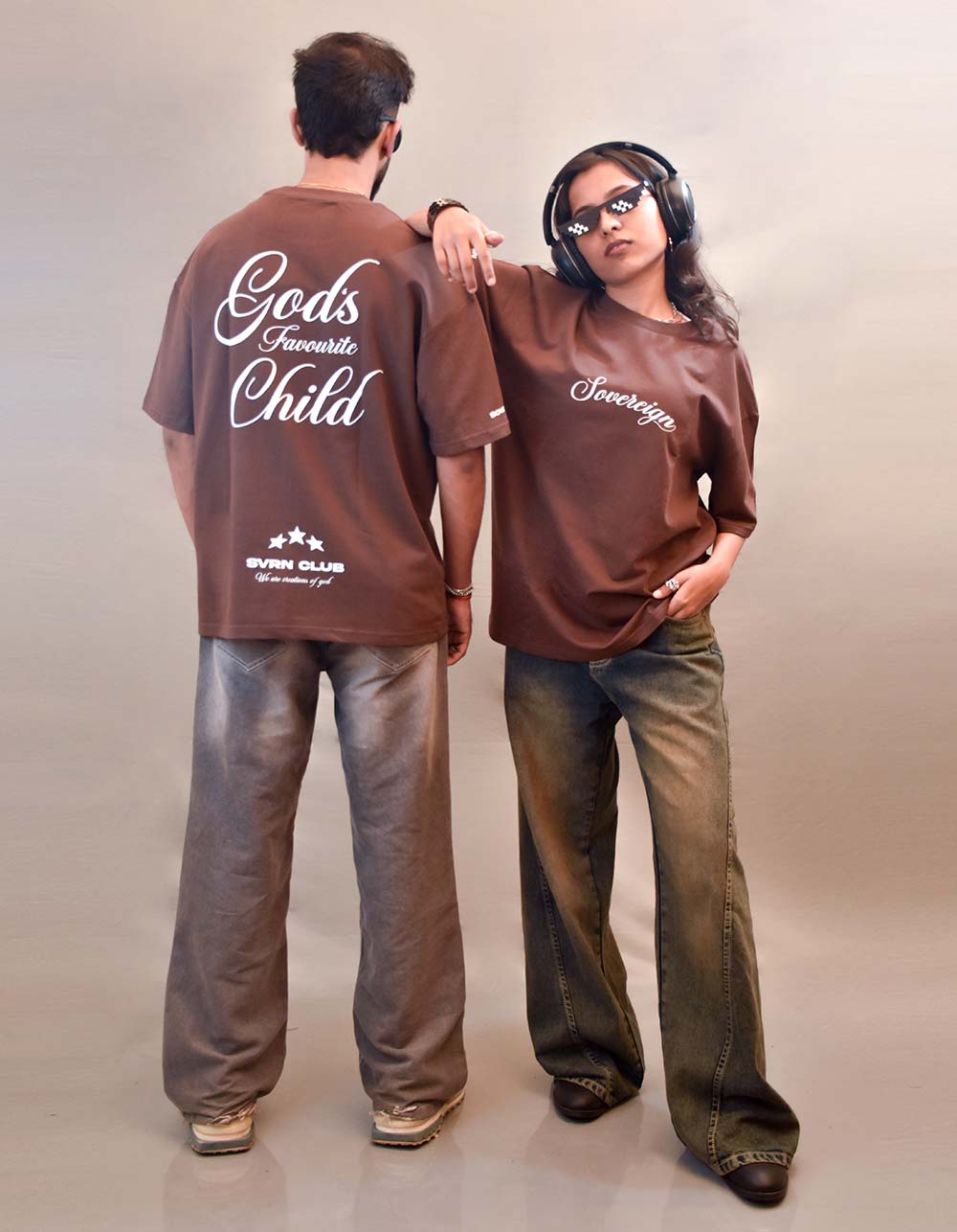 God's Favorite Child Brown Oversized T-shirt