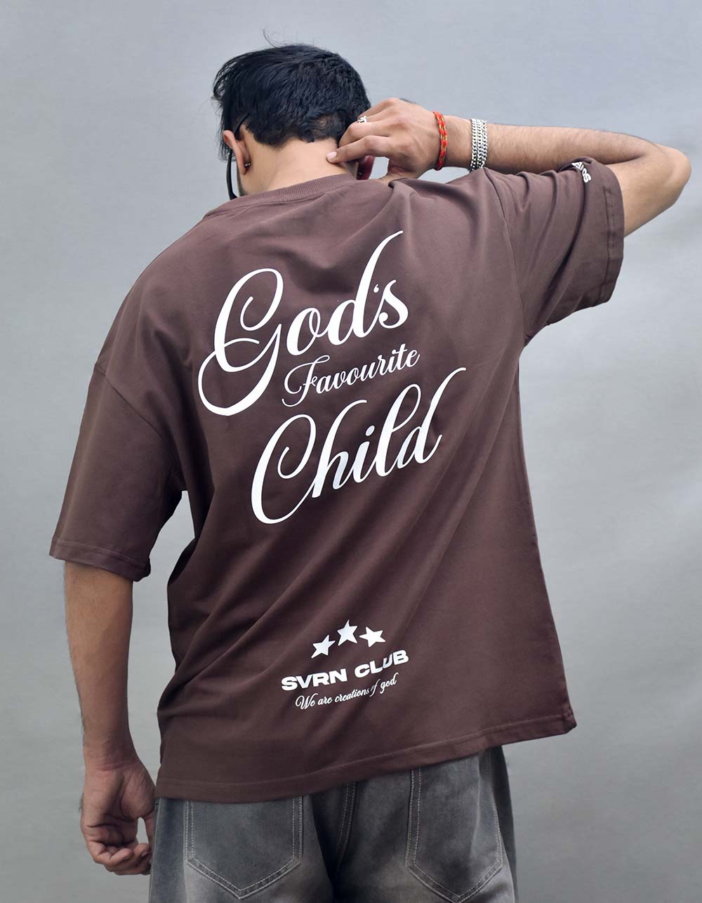 God's Favorite Child Brown Oversized T-shirt