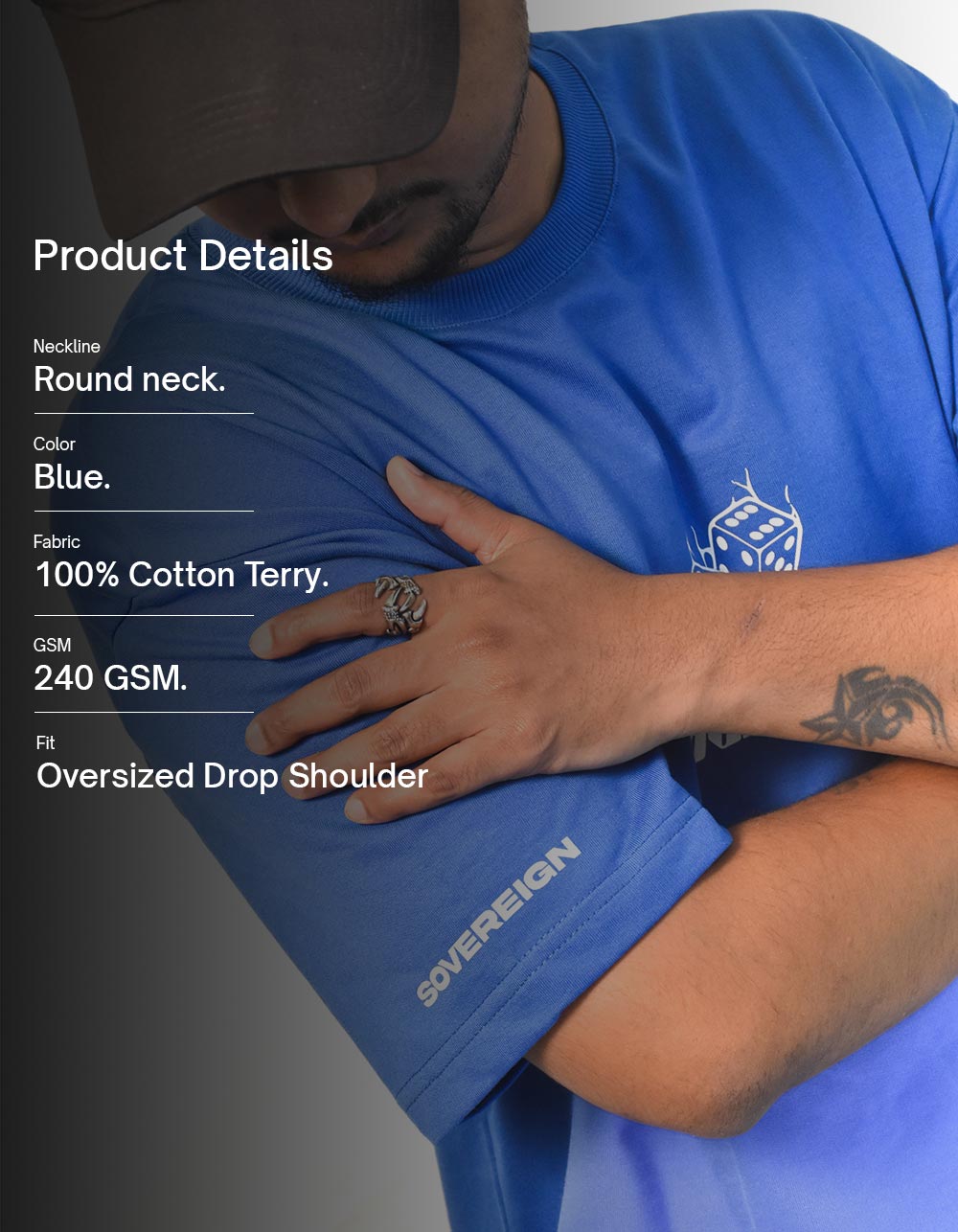 Grow Your Game Blue Oversized T-shirt
