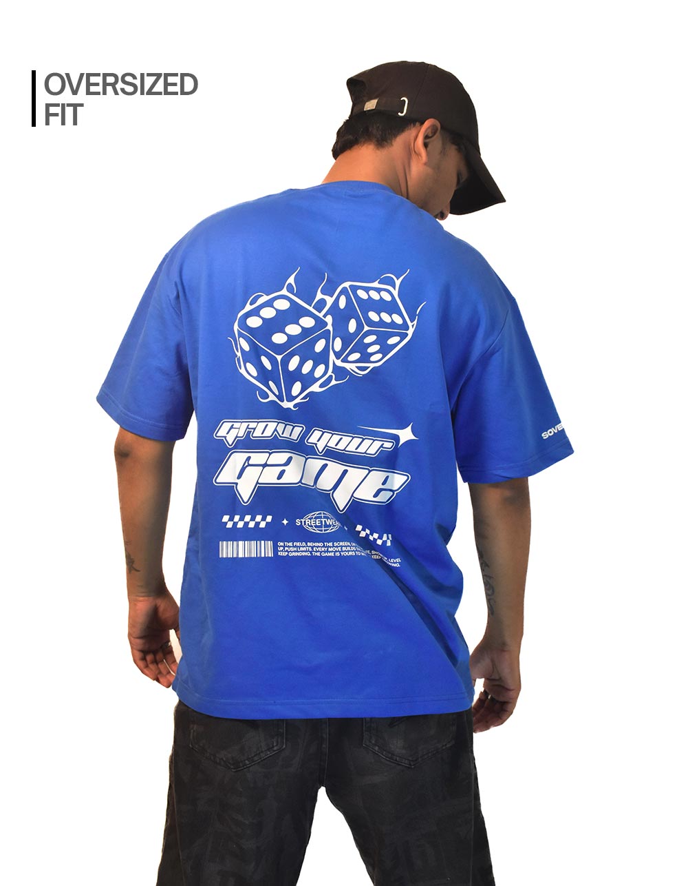 Grow Your Game Blue Oversized T-shirt