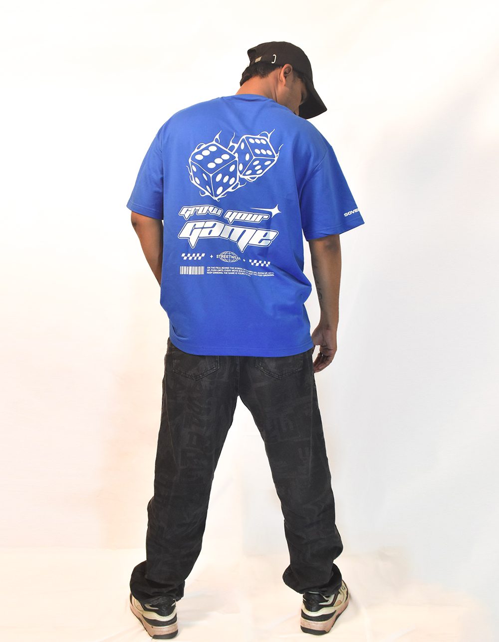 Grow Your Game Blue Oversized T-shirt
