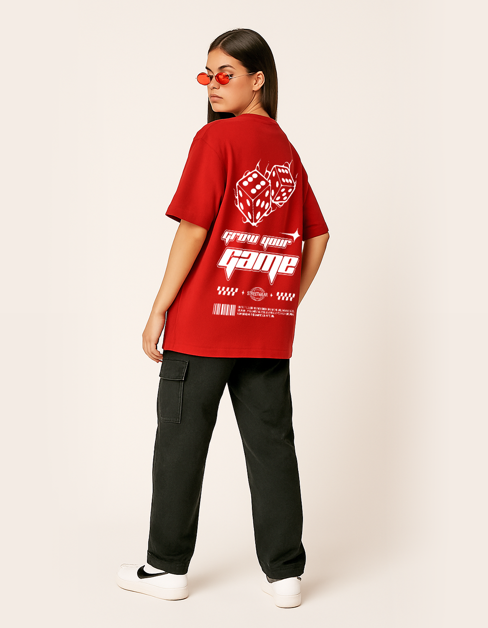 Grow Your Game Red Oversized T-shirt