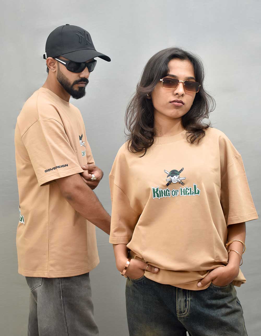 Roronoa Zoro Beige Oversized T-shirt