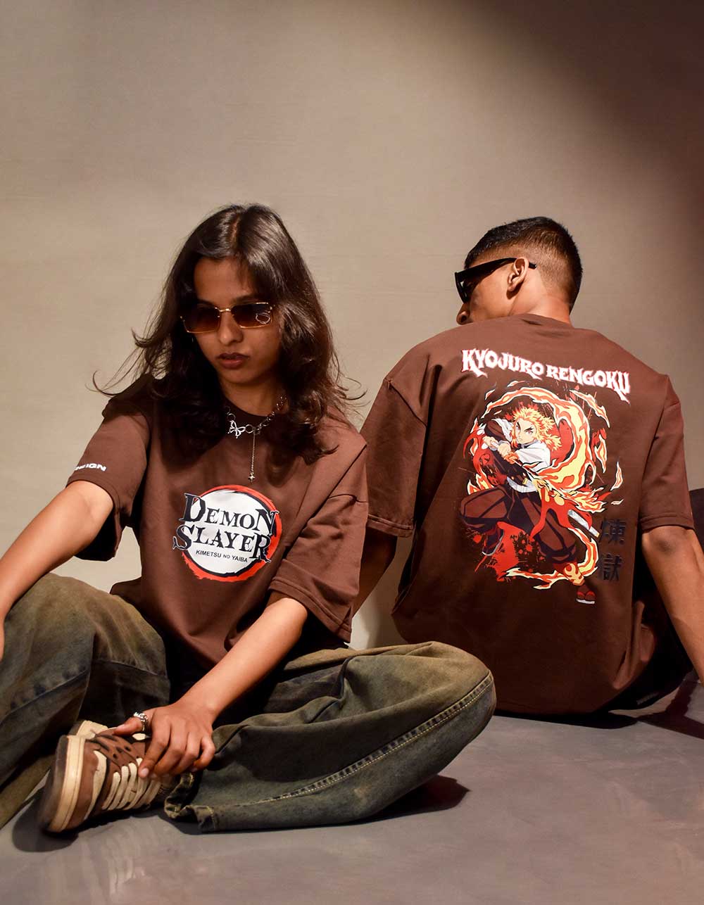 Kyojuro Rengoku Brown Oversized T-shirt