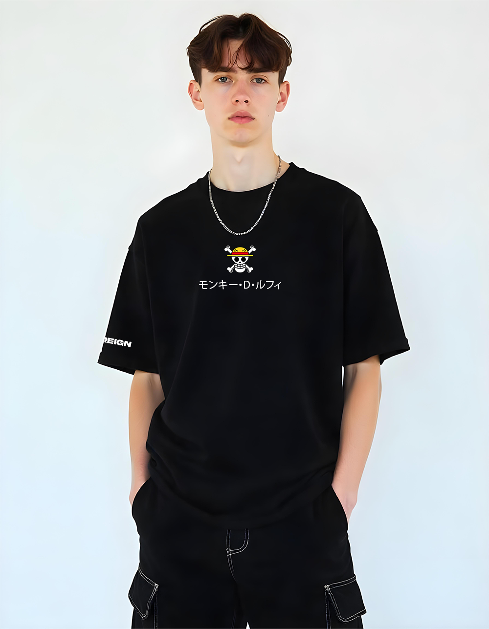 Luffy Black Oversized T-shirt