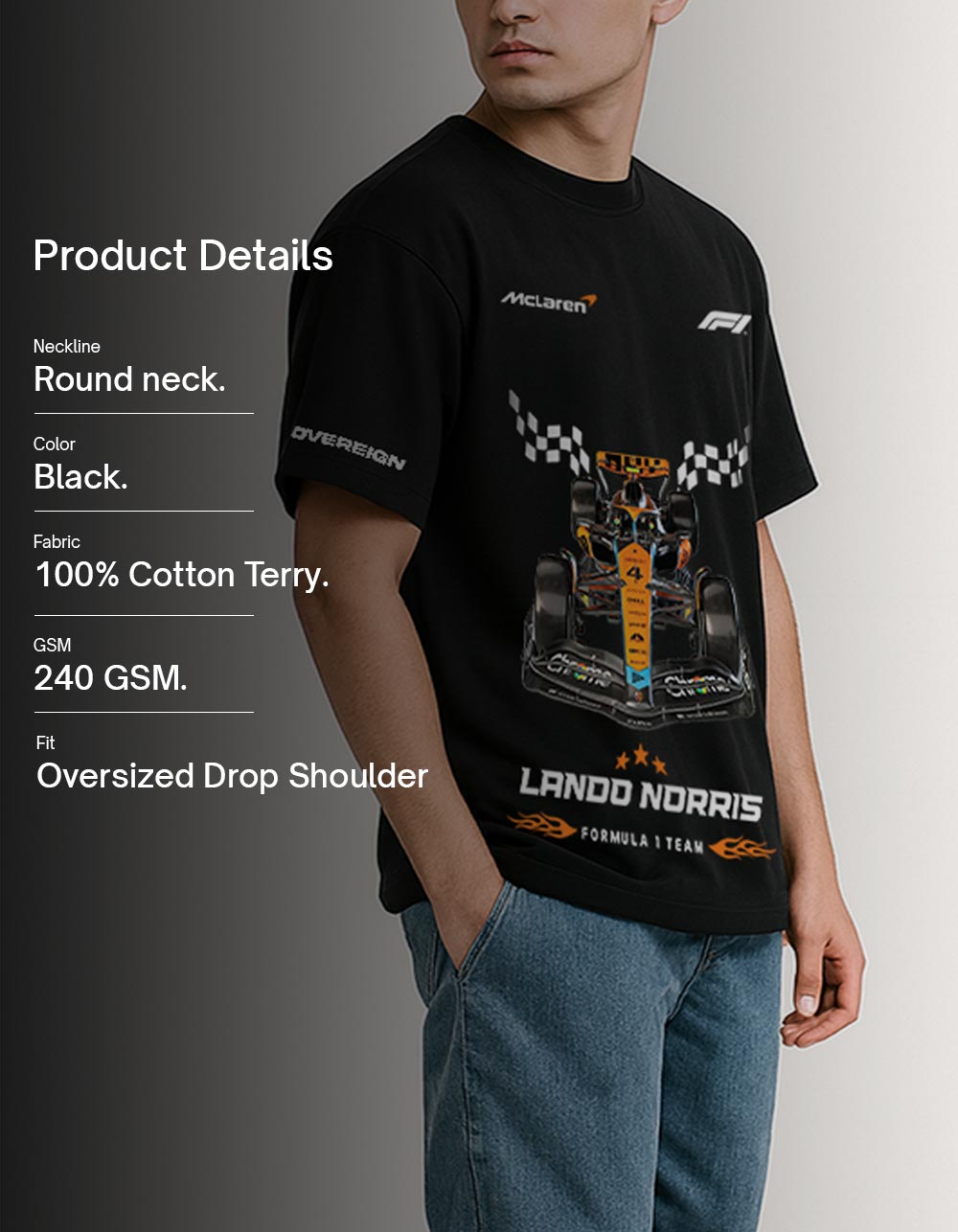 McLaren F1 Black Oversized T-shirt