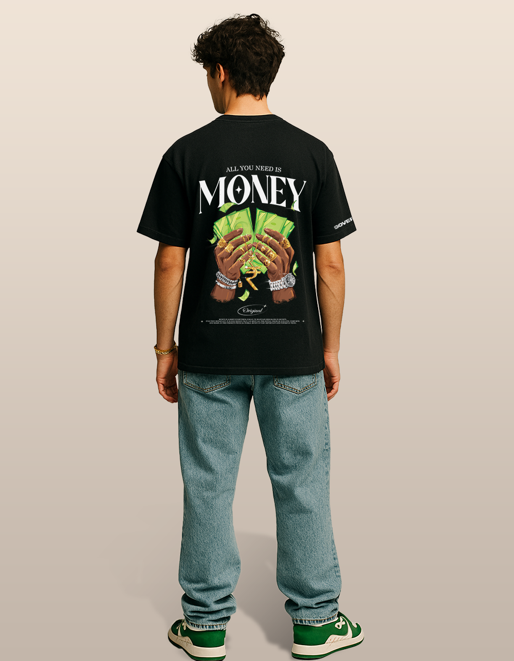 Money Black Oversized T-shirt