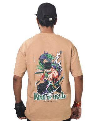 Roronoa Zoro Beige Oversized T-shirt