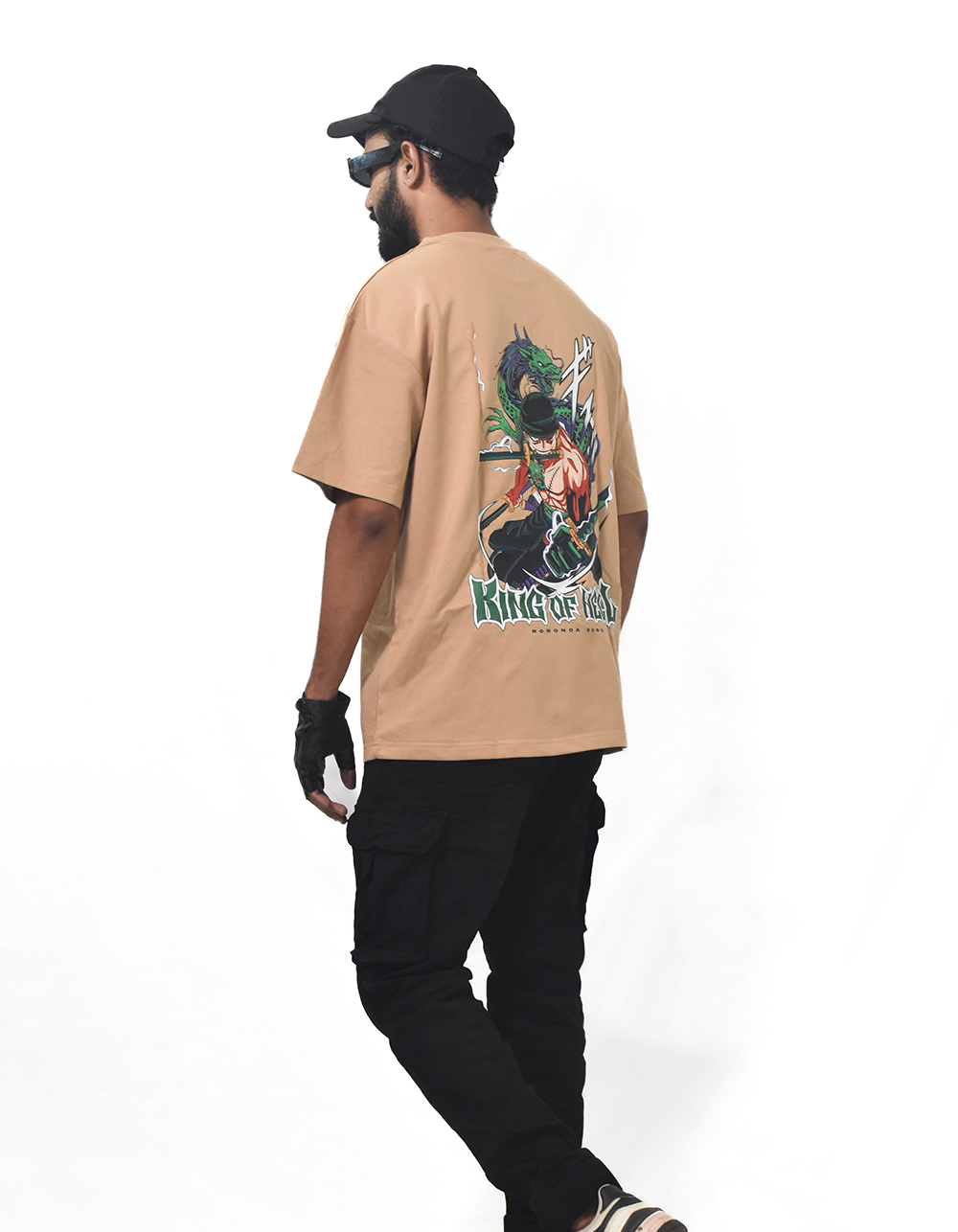 Roronoa Zoro Beige Oversized T-shirt