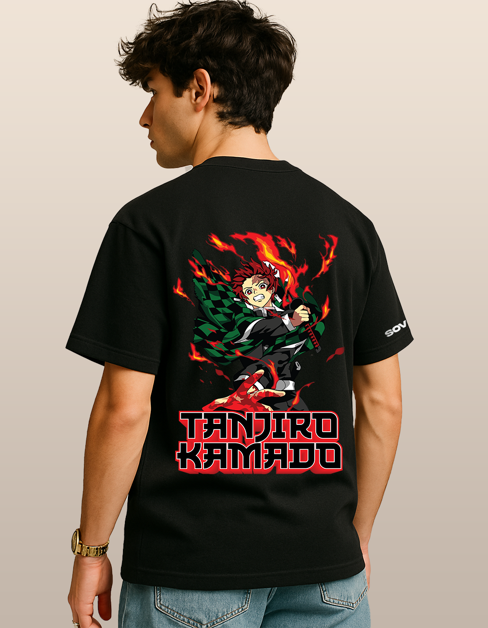 Tanjiro Kamado Black Oversized T-shirt